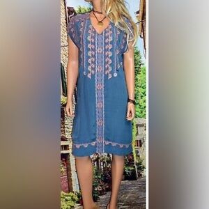 Sundance Embroidered Blue dress size S